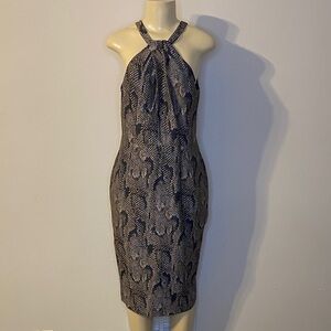 H&M Elegant Snake Print Dress Size 10